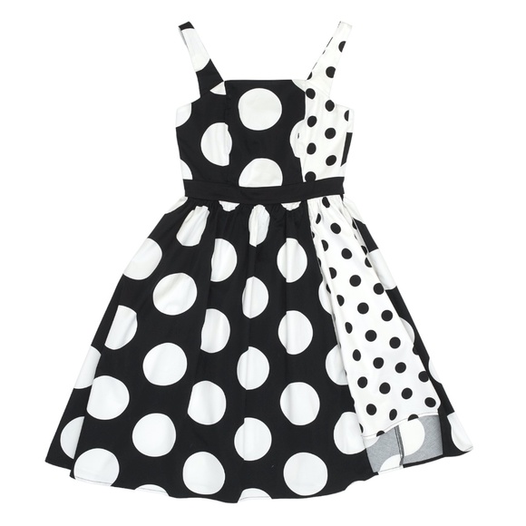 Disney Parks Dress Shop Minnie Mouse Black & White Polka Dot Dress L - Picture 1 of 4